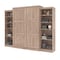 Bestar Pur Queen Murphy Bed and 2 Storage Units (115W) in rustic brown 26883-000009 - alternate 3